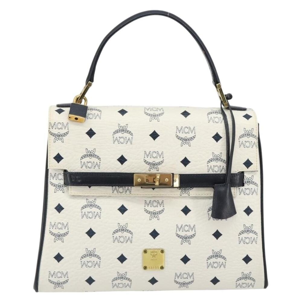 MCM Visetos Logogram Handbag White